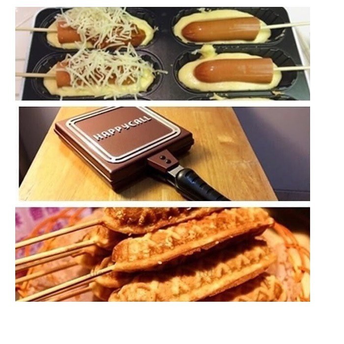 Yvette - CETAKAN SATE DOUBLE PAN - CAKE SATAY / STICK WAFFLE Cetakan Kue  Waffle Double Side