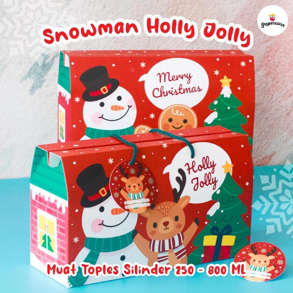

10 Pcs Gable Box Natal 3 Toples - Snowman Uk 28X10X11 Cm
