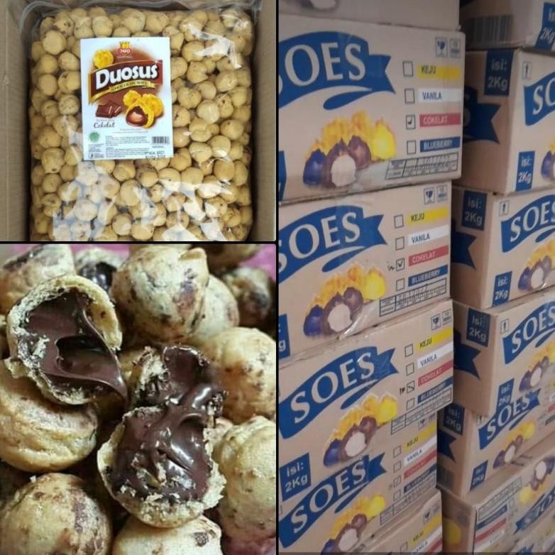 

[Kemasan 2Kg] Duo Sus Coklat 1 Dus Exp 2025 | Duosus Choco Soes Duosus Coklat Murah | Kue Soes Kering Isi Coklat - Tokokurmamedan