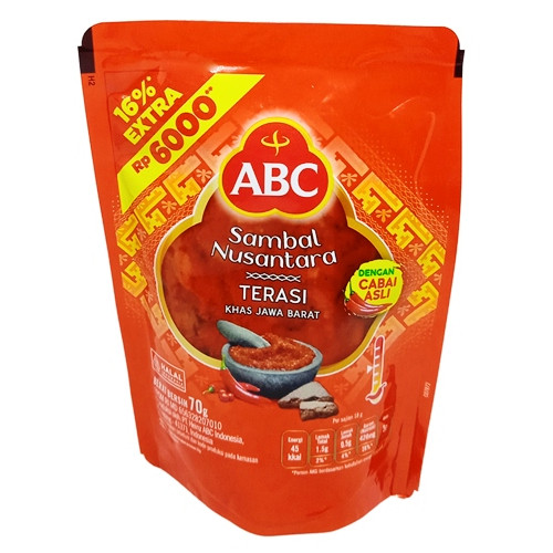 

S16839 ABC NUSANTARA SAMBAL TERASI 70GR POUCH MAJU BERSAMA (20250426)