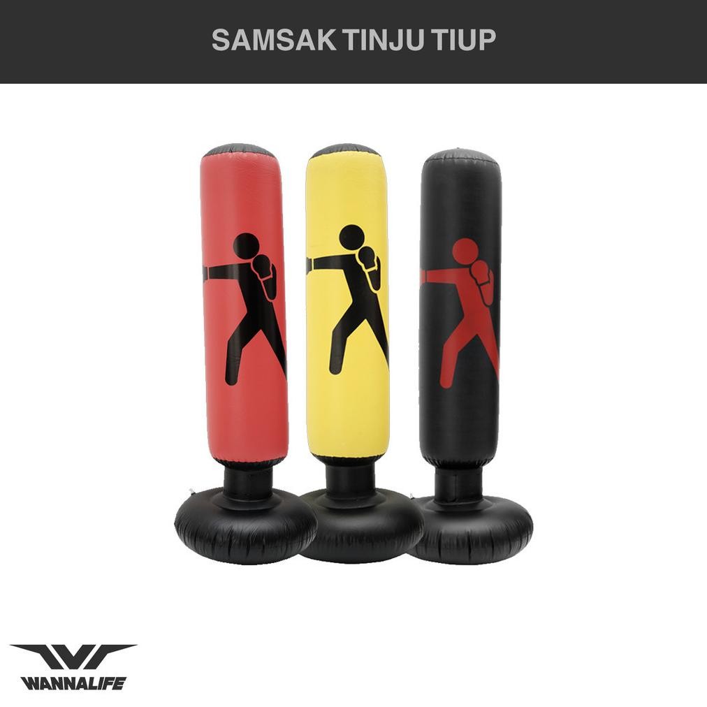 Perlengkapan Atlet Samsak Berdiri Model Tiup Punching Bag Tiang Tinju Boxing Punch Target Inflatable
