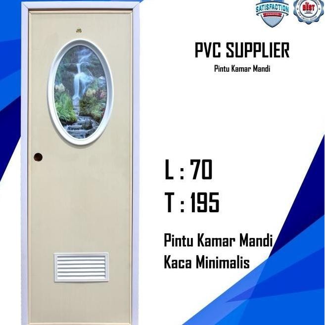 PINTU PVC KAMAR MANDI DENGAN KACA OVAL 1011T