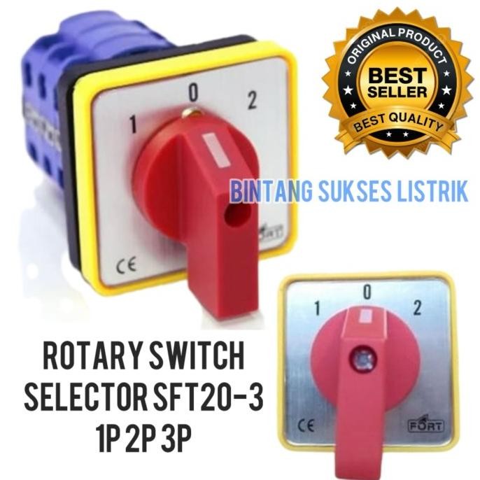 ORIGINAL SELECTOR SWITCH 3 POSITION 3P 1-0-2 SFT20-3-3 SELEKTOR SWIT 3 POSISI 3 PHASE ROTARY SWITCH 