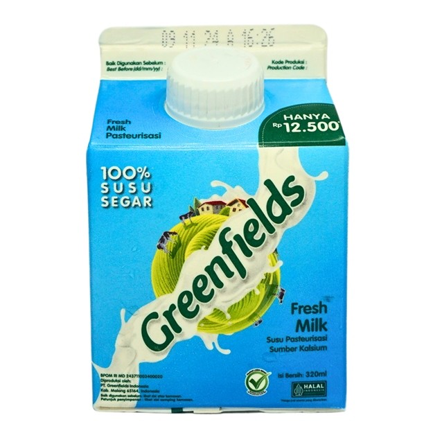 

S20162 GREENFIELDS FRESH MILK 320ML KOTAK MAJU BERSAMA (20250112)