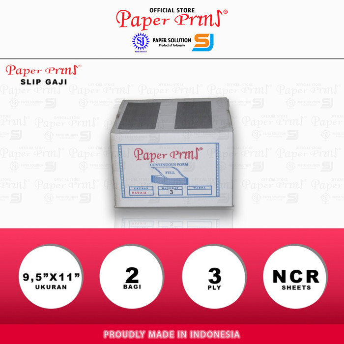 

Paperpryns Kertas Continuous Form Slip Gaji 3PLY 9,5" x 11"/2 (Bagi 2)