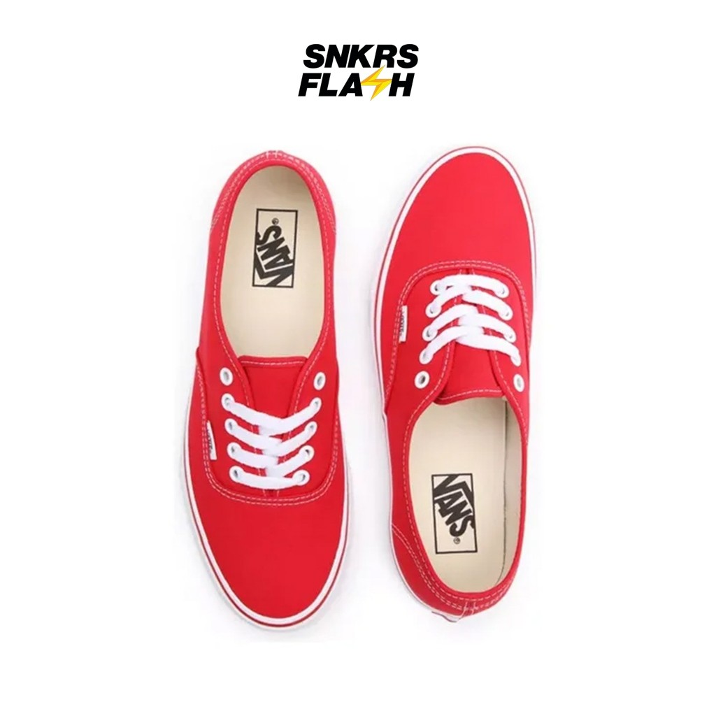 VANS Kids Authentic Red True White Sepatu Sneakers Anak - VN000WWX6RT - Size 32.5