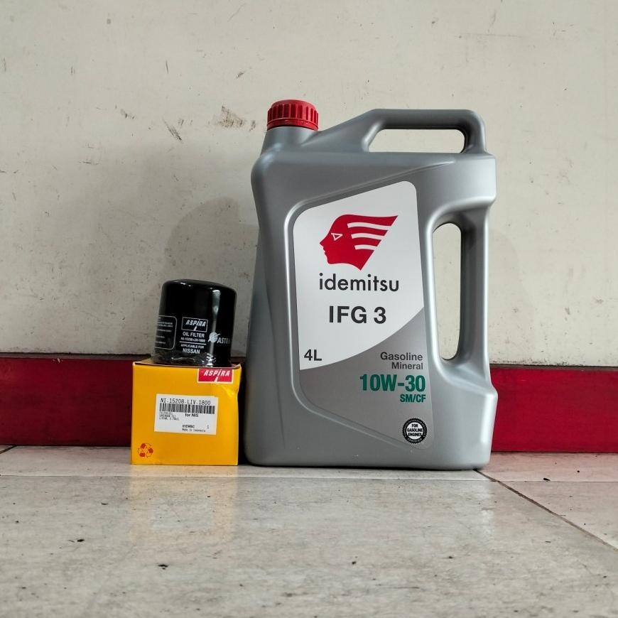 Ang Paket Oli Mesin Mobil Idetsu 10W-30 10-30 10W/30 10/30 Kemasan 4 L + Filter Oli Nissan Livina