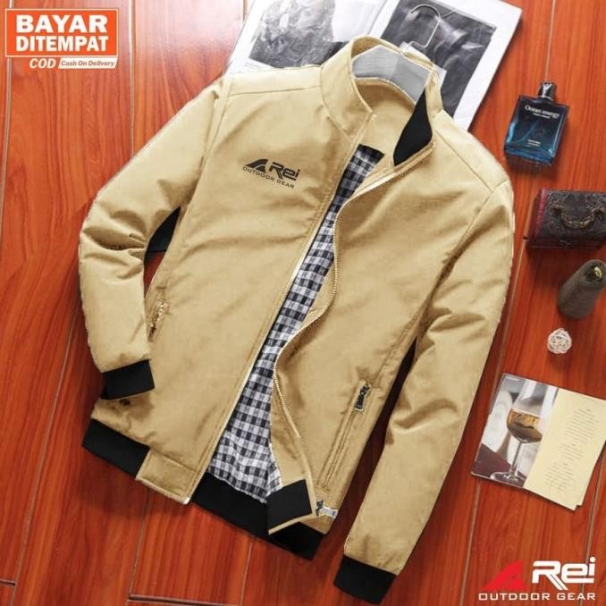 JAKET PRIA REI OUTDOOR SEMI WATERPROOF ANTI AIR JAKET HARRINGTON MUSIM