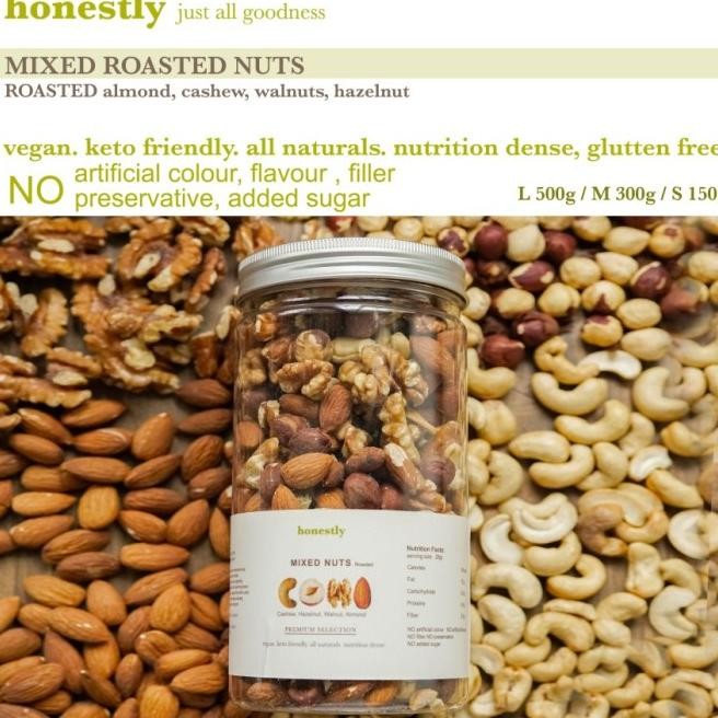 

Xed Roasted Nuts , Kacang Panggang Almond Cashew Hazelnut Walnut