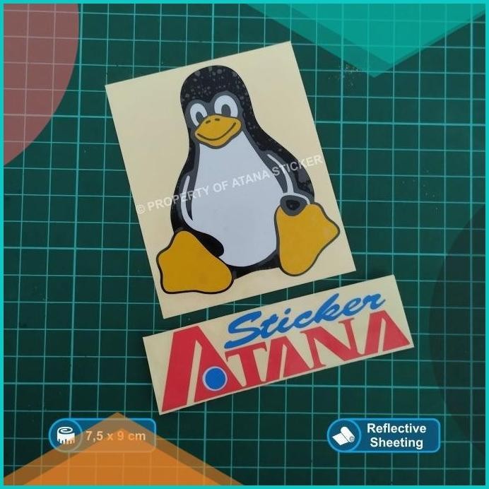 Stiker Pinguin Tux Maskot Linux Cutting Sticker Laptop Komputer Mobil
