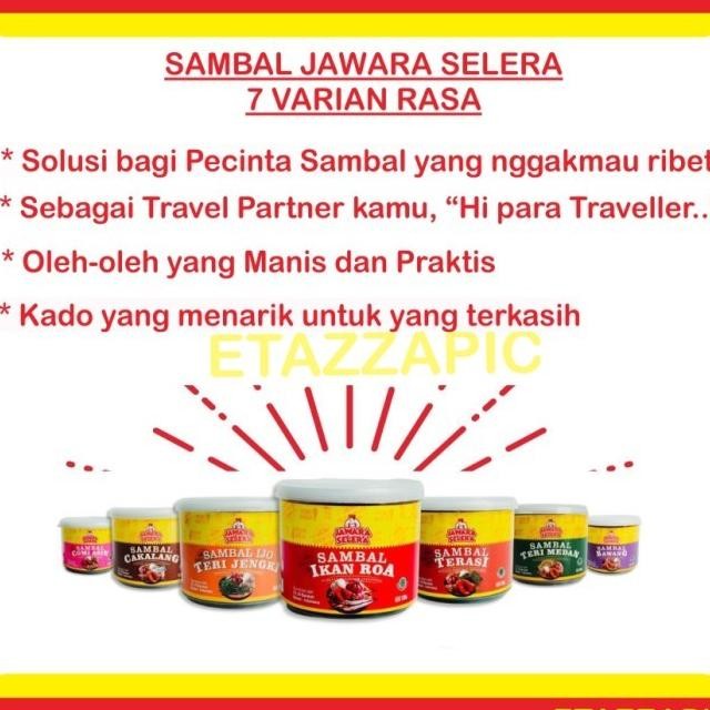 

Sambal Jawara Js Sambel Ikan Roa Baby Cu Bawang Terasi Cakalang Teri