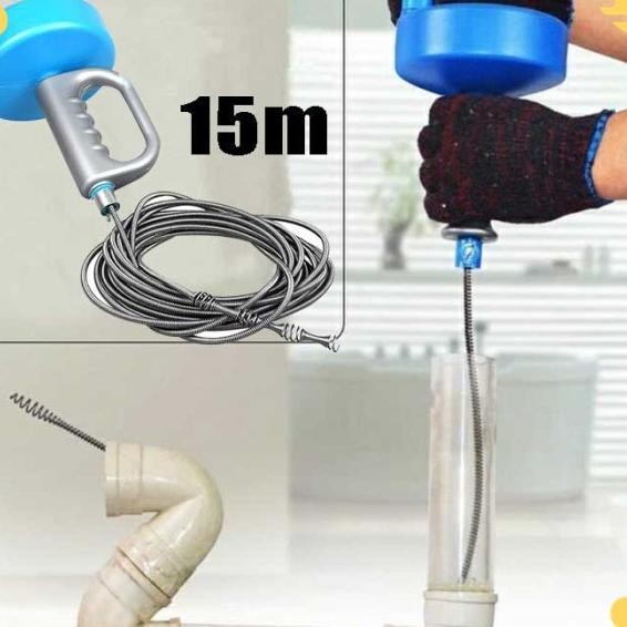 Pipe Cleaner 15 Meter Alat Kawat Pembersih Saluran Pipa Mampet Meter
