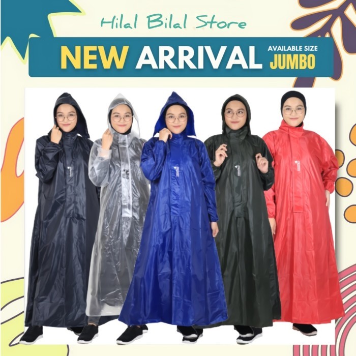 HOT PROMO Jas Hujan Ponco Syari Mantel Rok Lengan Tebal Perempuan Muslimah