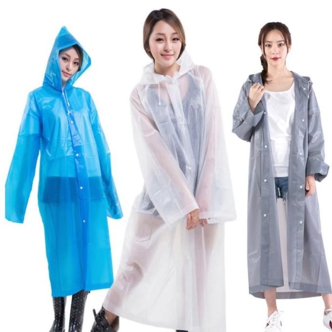 JAS HUJAN EVA TERUSAN DEWASA PLASTIK PUTIH TRANSPARAN