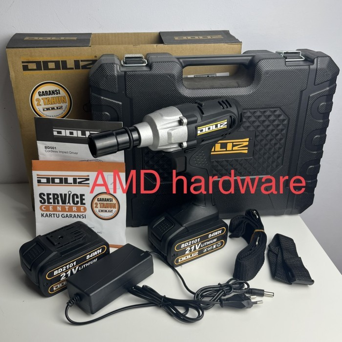 MESIN IMPACT WRENCH CORDLESS ORIGINAL DOLIZ BD501 BATERAI 21V BD 501
