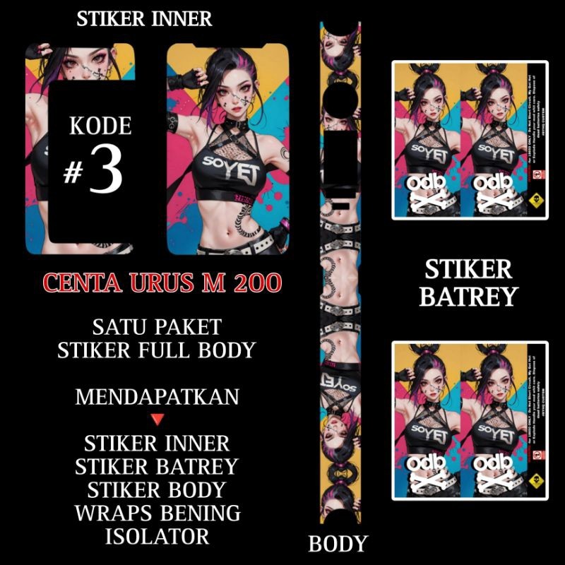

Wrap* Stiker Vinil Laminasi Tipe M200 Kode3 Wrap Skin Stiker Garksin CUSTOM Gratis (2pcs)