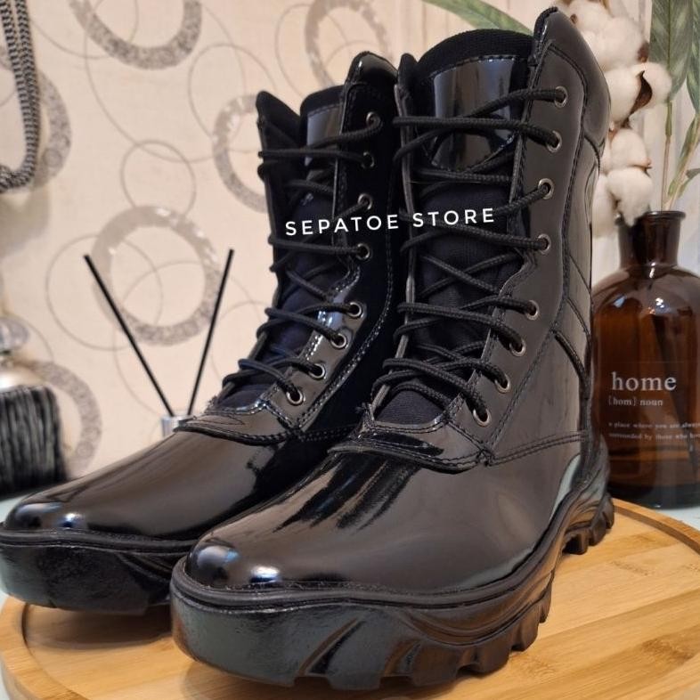 Sepatu Polisi Pdl Pdh Satpam Satpol Pp Tni Hitam Kilap Tni Polri Security Pria Keren