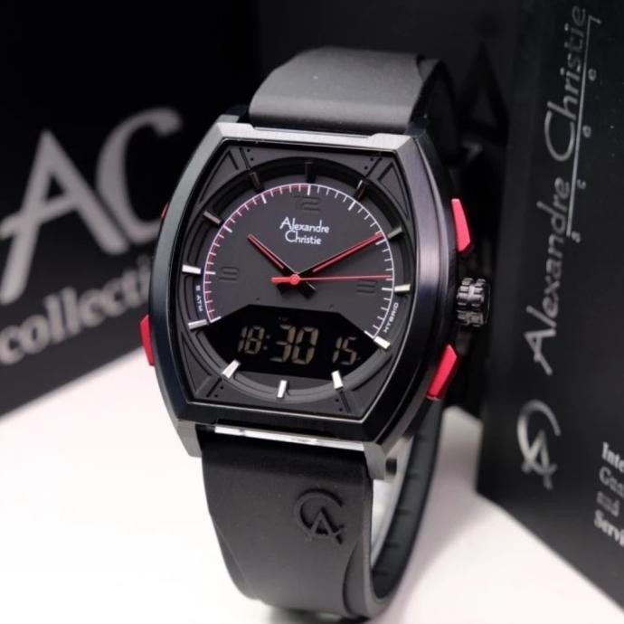Jam Tangan Pria Original Alexandre Christie AC9390 AC 9390 Dual Time Original Garansi Resmi 1Tahun