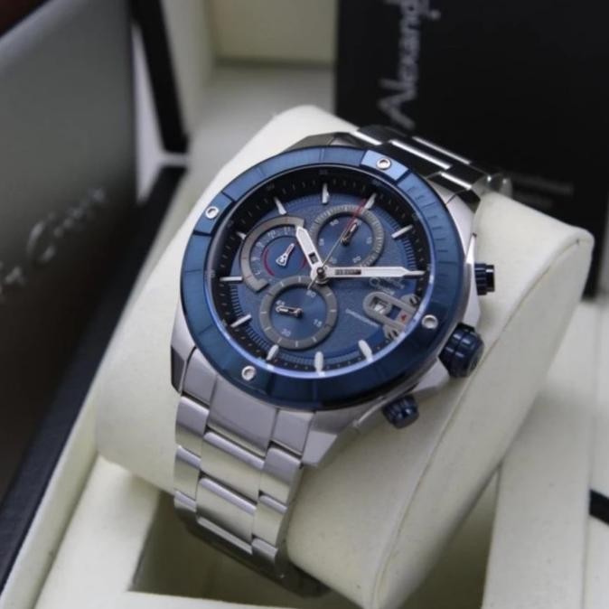 JAM TANGAN PRIA ALEXANDRE CHRISTIE AC6631 AC 6631 SILVER BLUE