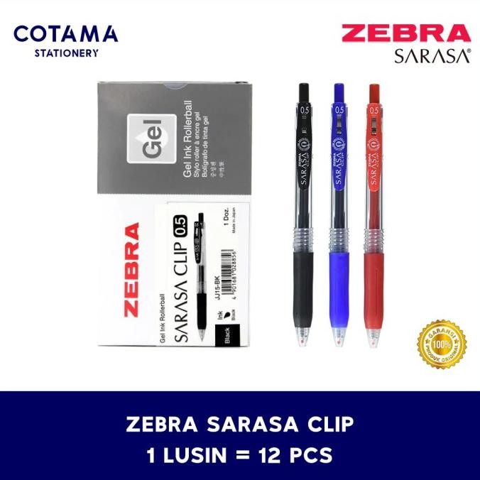 

TERBARU - Pulpen Zebra Sarasa Clip Gel 0.5/0.7/1.0 mm - 1 lusin isi 12 pcs
