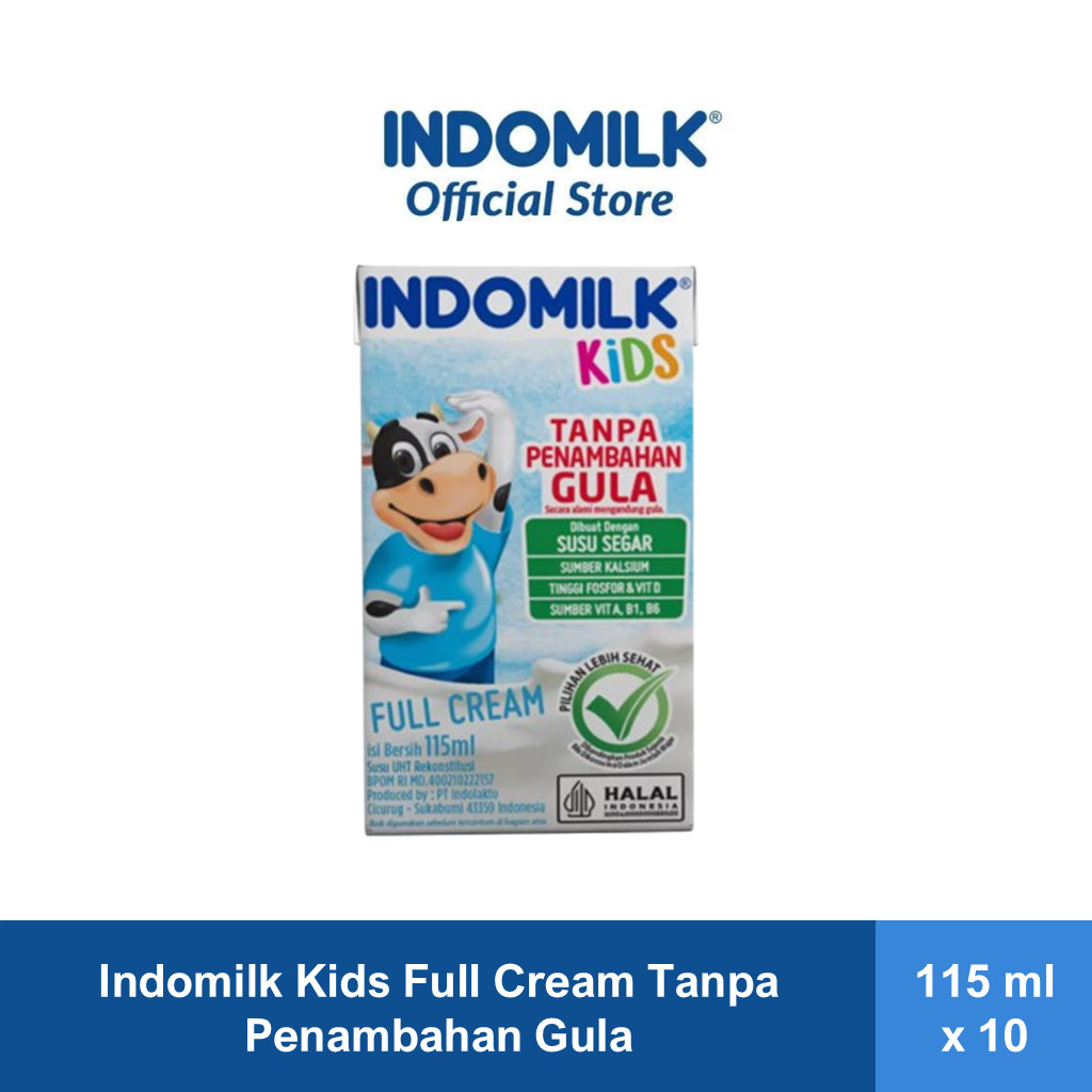 

Indomilk Kids Full Cream UHT 115ml Tanpa Penambahan Gula x10