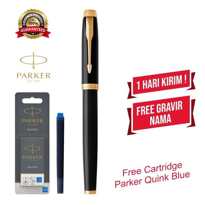 Parker IM Laqer Black Gold Trim Fountain Pen  Original