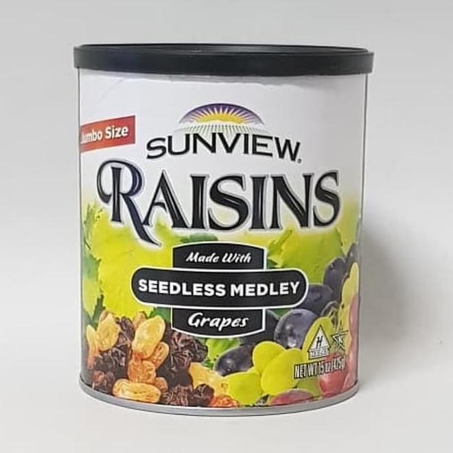 

Raisins Sunview Seedless Medley Kiss Campur Usa 425 Gram