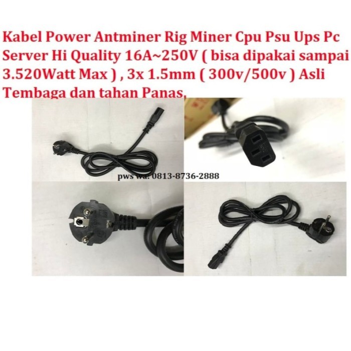Kabel Power Antminer Rig Miner Cpu psu ups pc server Hi Quality 16A BEST SELLER
