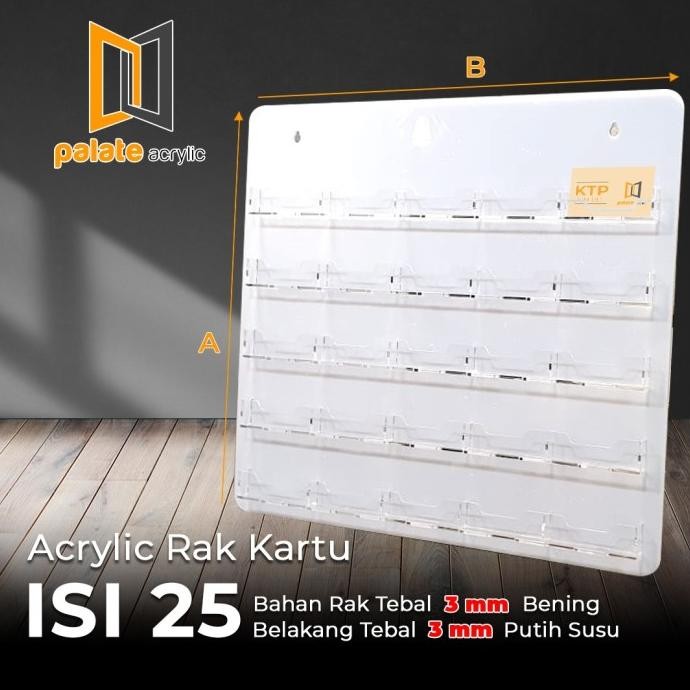 

TERMURAH - Rak Kartu KTP Isi 25 Bahan Acrylic Bening / Akrilik