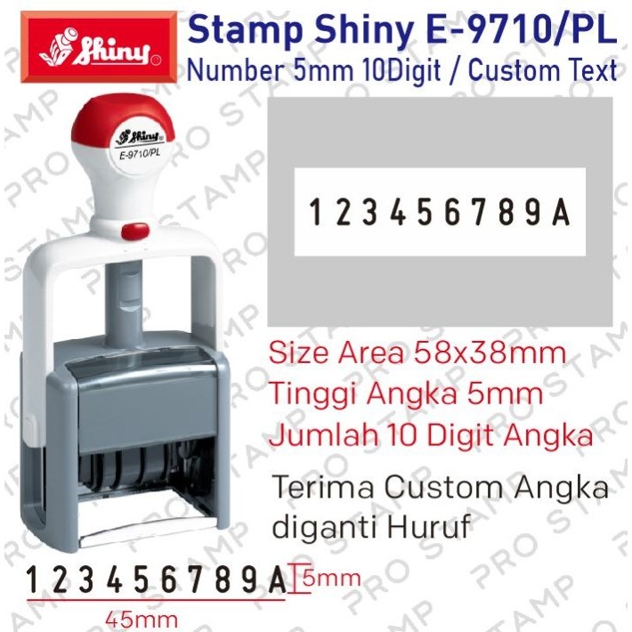 

Stempel Shiny Esential E-9710/PL Angka 5mm 10Digit