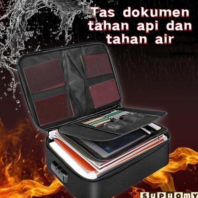 

NEW tas penyimpan dokumen F4 besar tahan api dan air tempat berkas map sle