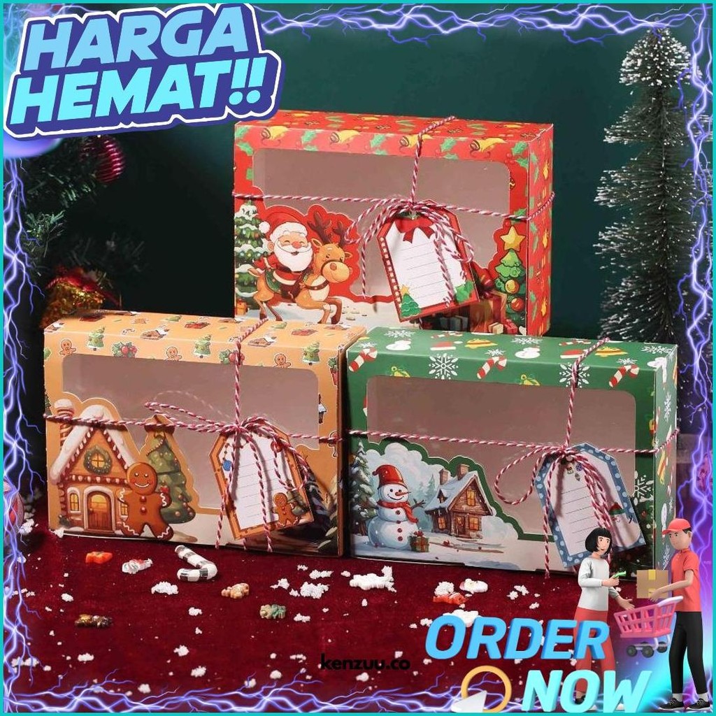 

Gift Box Natal/Kemasan Natal/ Kotak Cookies Natal/ Goodie Bag Natal Xmas New Kilat