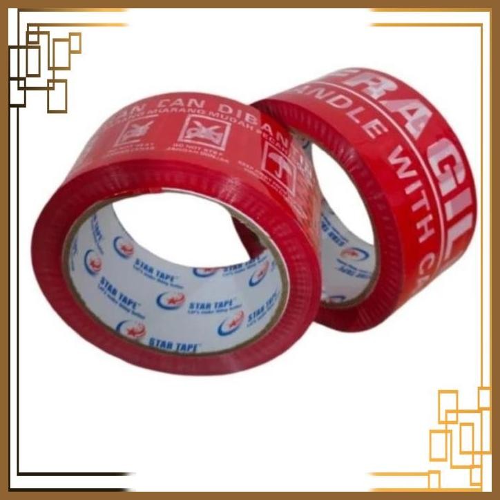 

[JA55] STAR TAPE LAKBAN FRAGILE MERAH 48MM X 90 YARD (REAL)