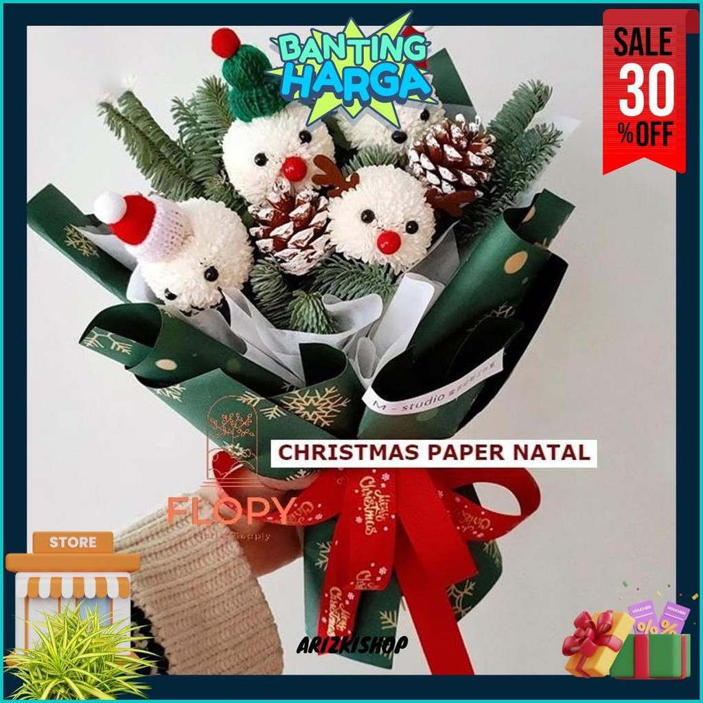 

[5 Lembar] Fw-Ch Christmas Paper Natal / Kertas Bunga / Tissue Bunga - Fwch Kilat