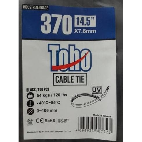 

TERBARU - Cable Ties Black / Hitam 370 x 7.6 mm Industrial Grade TOHO