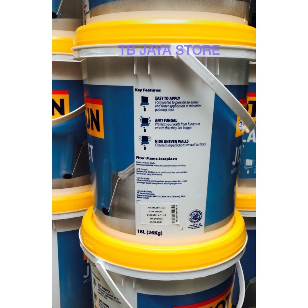 JOTUN JOTAPLAST PUTIH (NEW WHITE) 25KG / CAT TEMBOK INTERIOR JOTAPLAST