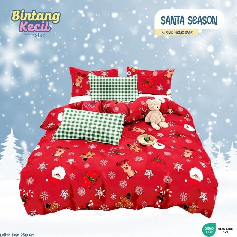 Sprei Katun Star Edisi Natal motif Santa