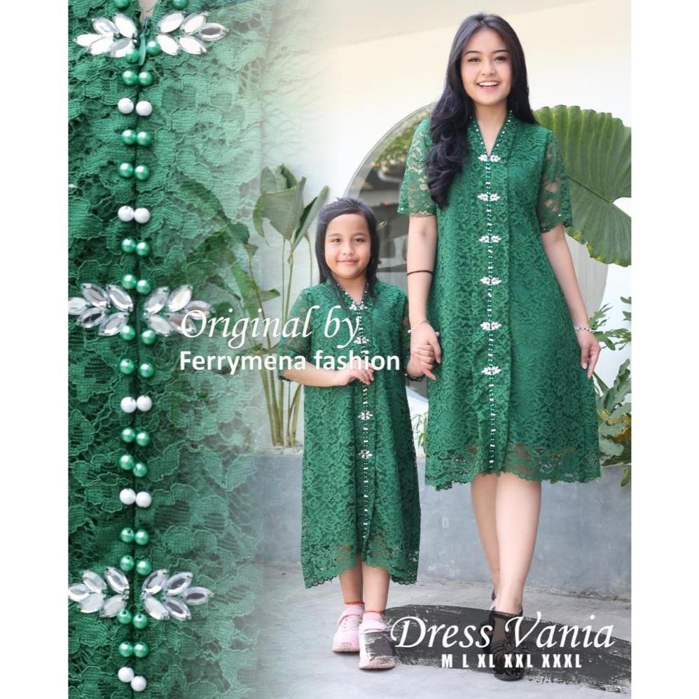 Gaun Natal Ibu dan Anak Dress Couple Ibu dan Anak Modern Baju Pesta Natal Selutut