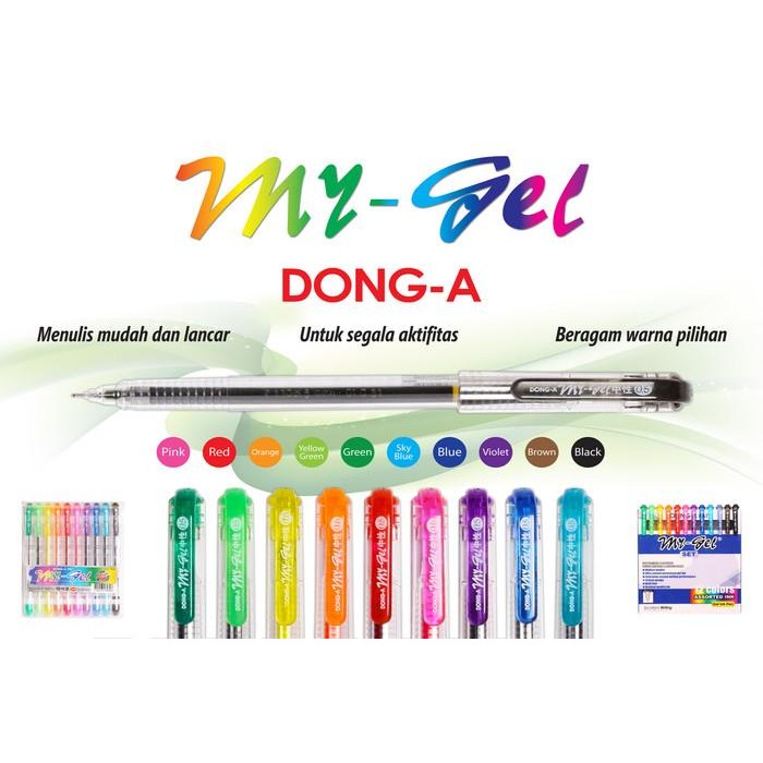 

Pulpen/Pen/Gel Pen My Gel Set 12 Warna / Korea