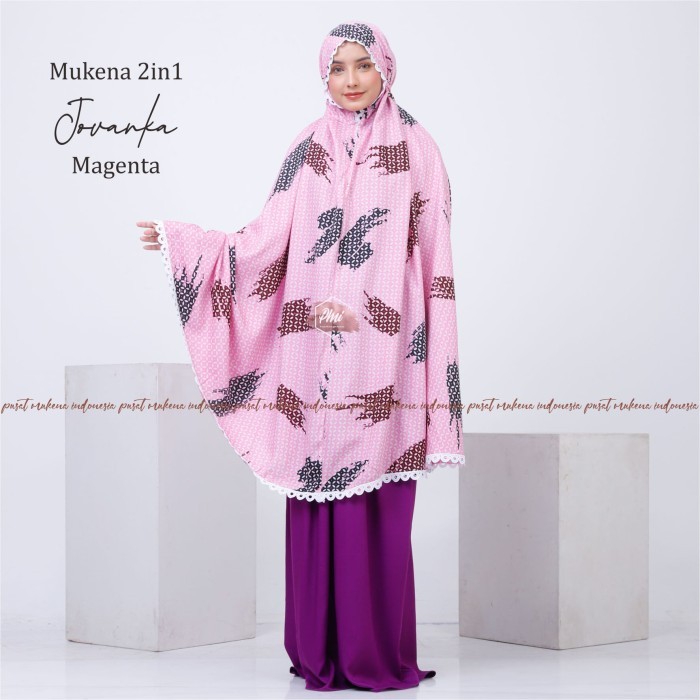 Mukena Terbaru MUKENA DEWASA RAYON 2IN1 JOVANKA - magenta
