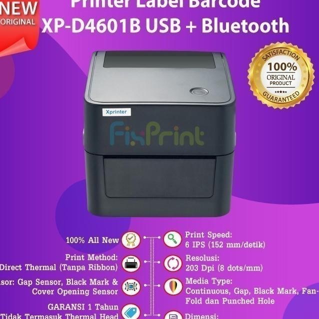 Printer Label Iware Thermal Xprinter Xp4601 Xp-D4601 Xp-4601 D4601B