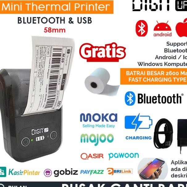 Printer Bluetooth Pos Kasir / Ppob Ni 58Mm Thermal Ok-58B