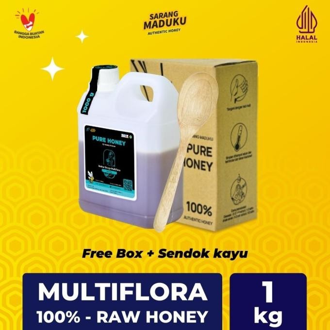 

HOT SALE Madu Asli Murni Sarang Maduku Raw Honey Pure Nektar Bunga 1KG - Multiflora,325ml