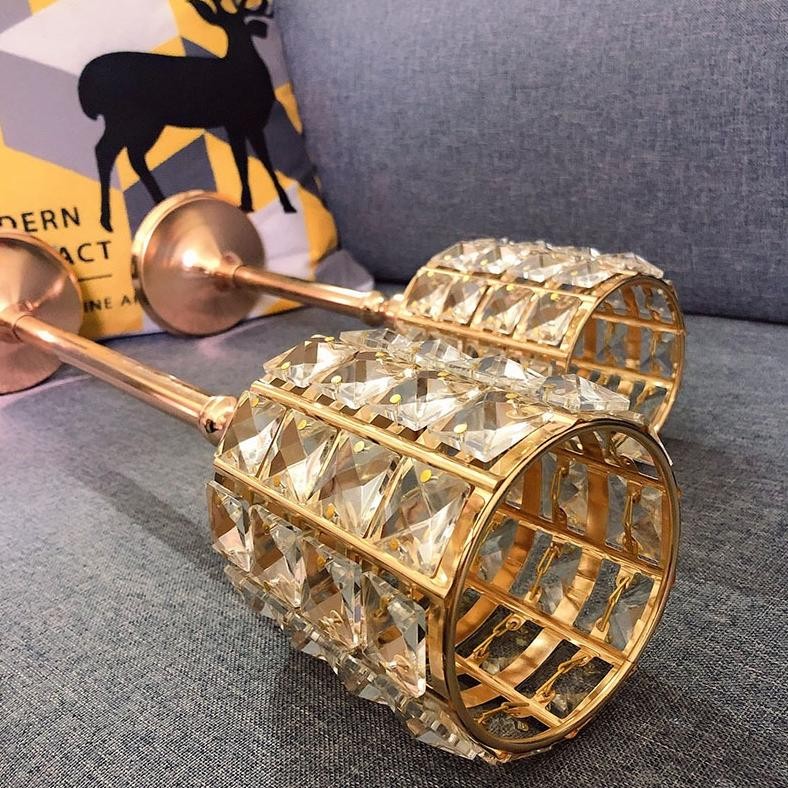 HGT Tempat Lilin Kristal Meja Makan Mewah Elegant Crystal Standing Candle Holder Tempat Lilin Mewah 