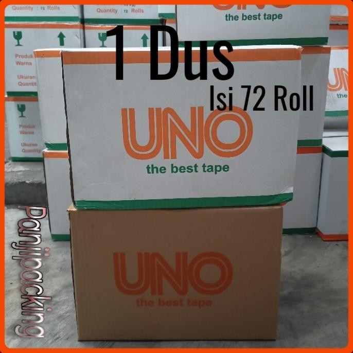 

TERBARU - Lakban 1 dus Bening / Coklat Uno 2 inch 45mm x 90Yard isi 72 Roll