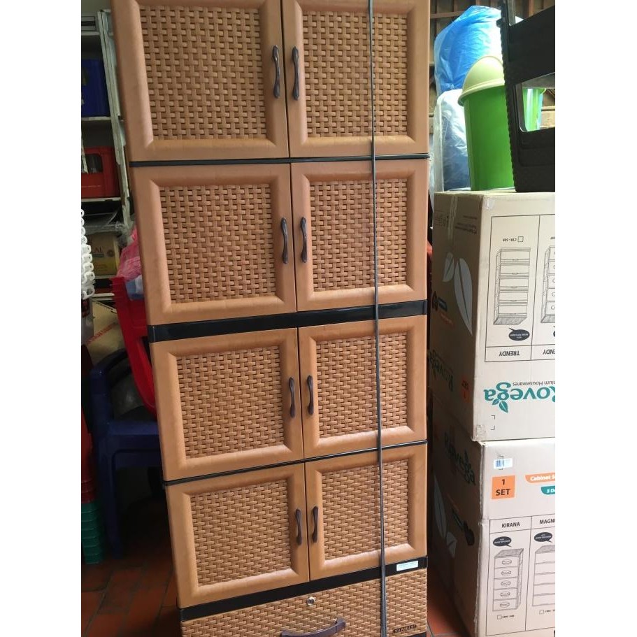 Lemari Plastik NAPOLLY 4 susun Rak dengan laci kunci CRS - MU48D