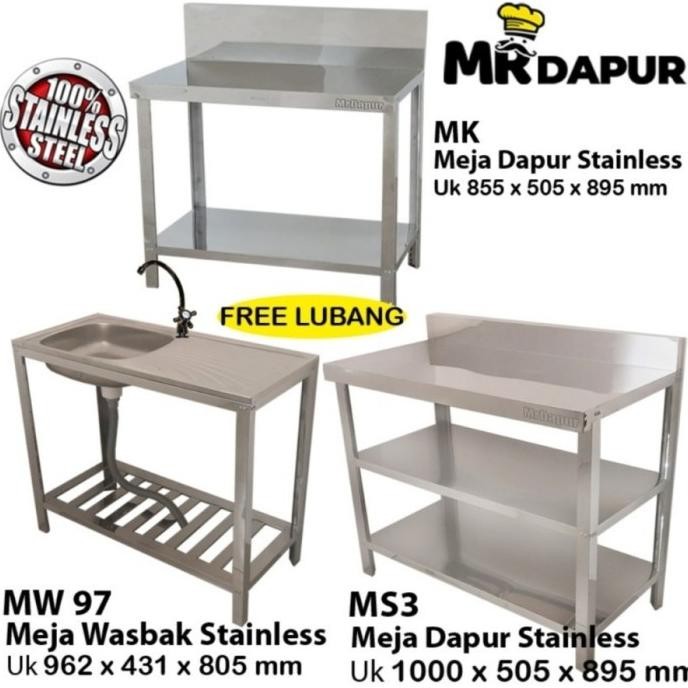 PAKET KITCHEN SET STAINLESS MERK MR DAPUR