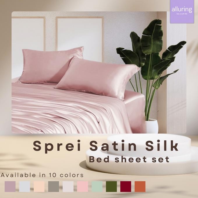 TERMURAH - Sprei Satin Silk Premium - Alluring Satin Silk Bed Sheet Set