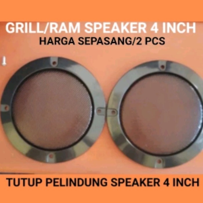 Terbaru Tutup Speaker 4 Inch Grill Ram Spiker 4 Inc Pelindung Sepiker Sepasang