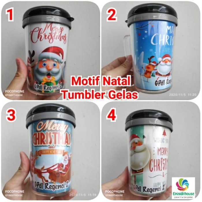 

Natal Tumbler Kecil Model Gelas Cangkir Motif Natal Botol Minum Mug Plastik - No 4 Limited